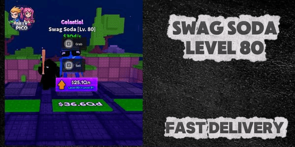 Gambar Product Celestial Swag Soda Level 80 1QD+/s (Read Desc) - Survive Lava For Brainrots