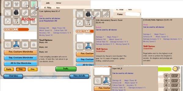 Gambar Product Akun Level 310 Aura XG / Costume SSS ( Detail Deskripsi )