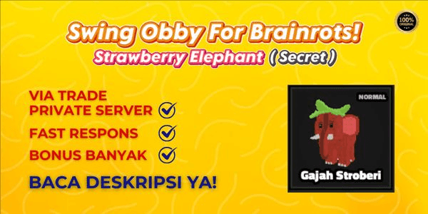 Gambar Product Swing Obby For Brainrots - Secret Strawberry Elephant (Level 1000+)