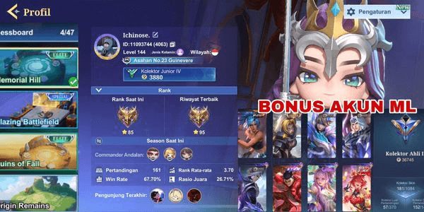 Gambar Product Akun mcgogo sultan | commander banyak | siap push & mabar | bergaransi aman & terjamin 100%