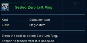 Sealed Zero Unit Ring