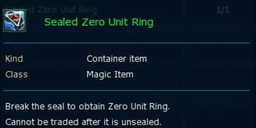 Sealed Zero Unit Ring