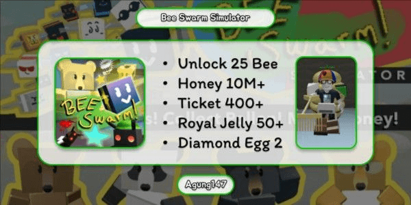 Gambar Product Account 25 Bee | Bee Swarm Simulator