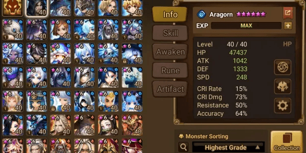 Asia 6 LD5 Dark Megumi, Light Inosuke, Cadiz, Asima, Dark Twin and Jessica + 90 NB5, 352 6Star Monster