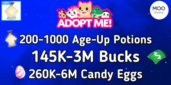 Gambar Product Akun Adopt Me Bonus Banyak Potions + Banyak Bucks