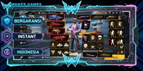 Gambar Product ACCOUNT LVL 72 EVOGUN 4 MAX 4 SG RAPPER, MOSS, TRUMPET, VAULT 691 S1 EMOTE 100 ANIMATIONS 6 KATANA LOBBY 2 FIST 1 BAG 161 SKYWING 3 WEAPONS 554