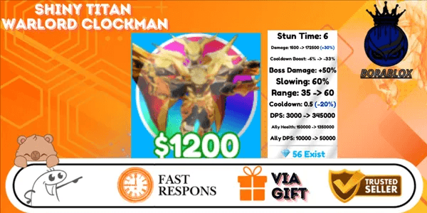 SHINY TITAN WARLORD CLOCKMAN -ULTIMATE -TOILET TOWER DEFENSE