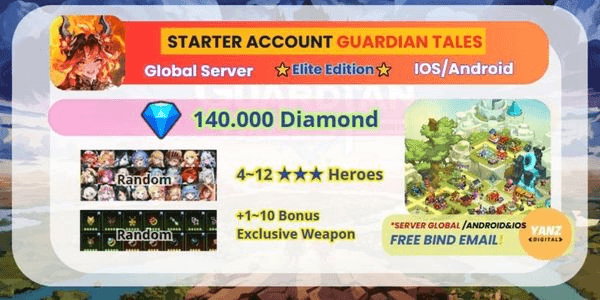 Gambar Product Guardian Tales Starter Account – Elite Edition (Global Server)