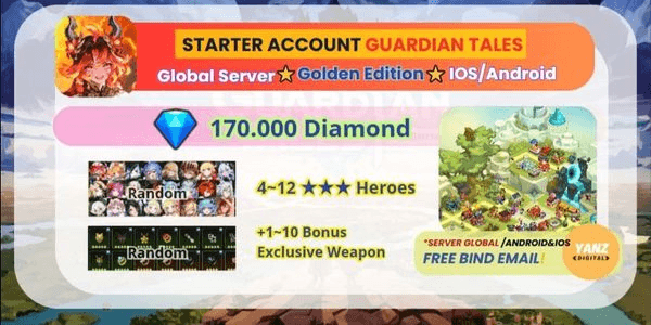 Gambar Product [Guardian Tales] Starter Account – Golden Edition (Global Server)