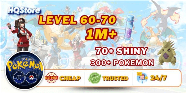 Gambar Product Akun Level 60-70 | 300+ Pokemon | 70+ Shinies | 1M+ Stardust - Pokemon Go