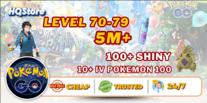 Account Level 70-79 | 100+ Shinies | 10+ IV 100 | 5M+ Stardust - Pokemon Go