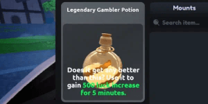 Mount RNG | Legendary Gambler Potion