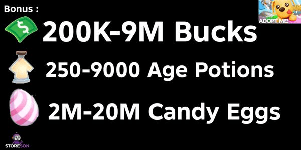 Gambar Product Akun Bonus Banyak Age Potions + Bonus BUCKS - Adoptme