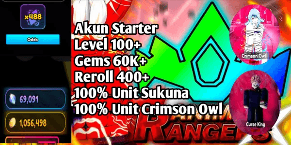 Starter Account with Many Rerolls + Many Gems + Bonus Unit - Re:Rangers X