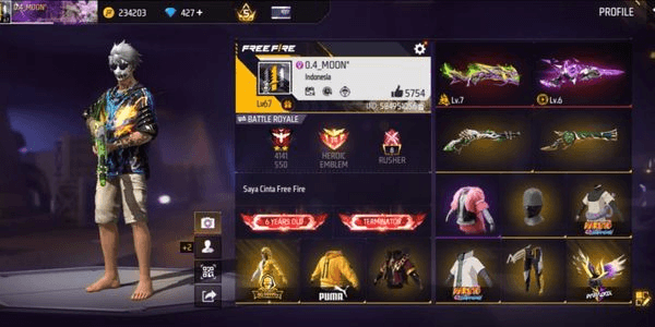 Gambar Product AKUN FF GG EVO GUN MAX+SG LOBBY