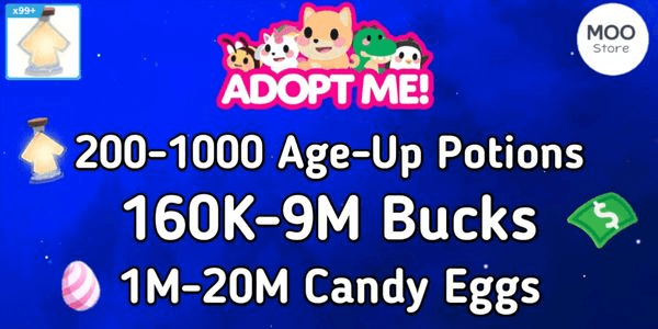Gambar Product Akun Adopt Me Bonus Bucks + Bonus Age-Up potions