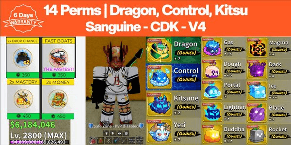 Gambar Product Akun Fruit Permanent - No 10 - Blox Fruits