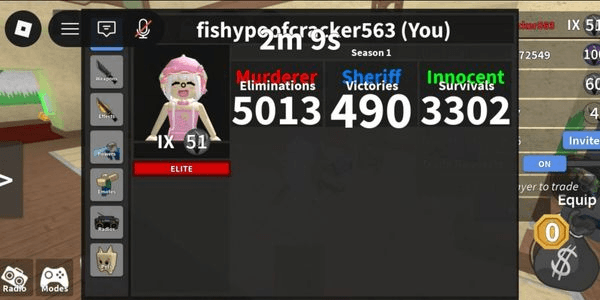 Gambar Product AKUN MM2 OP PARAH + LEVEL HAMPIR MAX