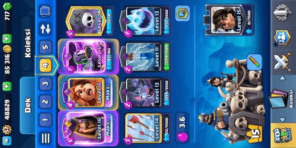 Gambar Product GOOD ACCOUNT LEVEL 57 | TROPHY 9889 | 17 EVO CARDS | LEVEL KT 15 | GEMS 717 | CN FREE | S4MYK | ARENA 24 | TRUSTED AND SECURE | FAST DELIVER