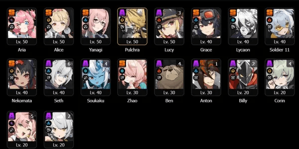 Alice + Sign + Aria + Yanagi + Lucy + Grace + Lycaon + Soldier 11 + Nekomata IK 48 SERVER ASIA
