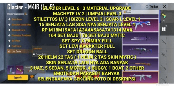 Gambar Product GLACIER LEVEL 6 | 15 LABORATORY WEAPONS | 11 MAX RP | 33 MYTHIC OUTFIT SETS | LEVI, SPX, DRAGON BALL SET