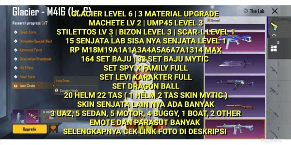 GLACIER LEVEL 6 | 15 LABORATORY WEAPONS | 11 MAX RP | 33 MYTHIC OUTFIT SETS | LEVI, SPX, DRAGON BALL SET