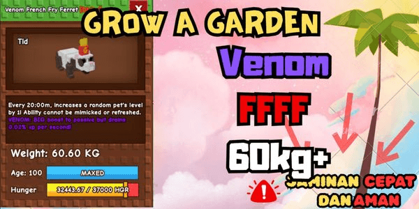 Gambar Product Venom French Fry Ferret 60kg | Venom FFF 60kg | FFF 20min | Grow A Garden