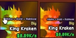Gambar Product Big King Kraken Raibow + Gold+ Albino (Boss) - Catch And Tame!