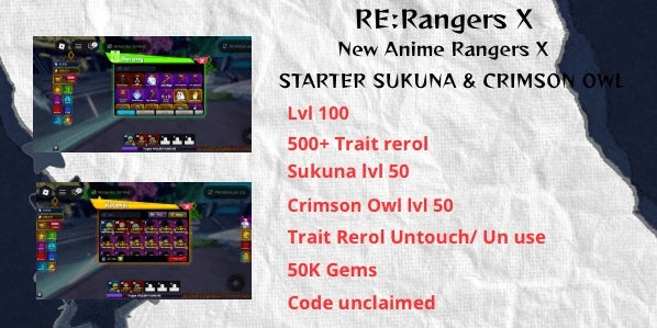 Gambar Product Starter Lvl 100 unit Sukuna + Crimson Owl trait reroll 500++