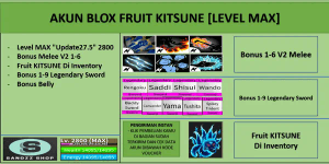 Blox Fruit KITSUNE Account [MAX Level] [Datpol] [Not Verified]
