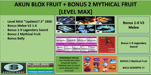 Account Blox Fruit [Livello MAX] + Bonus 2 Frutti Mitici