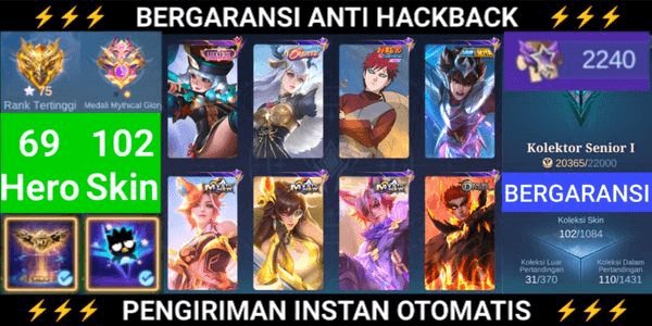 Gambar Product Luckybox Ruby Create Odette Mystic Meow Lengkap Dragon Tamer Valir Gaara Vale SL 2K+ BP 24K+ High Rank Mythic Glory Hero 69 Skin 102