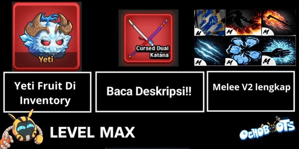 Gambar Product Akun Blox Fruit GODHUMAN + YETI INVENTORY [Level MAX]