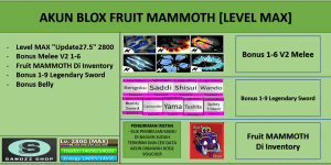 Blox Fruit MAMMOTH Account [MAX Level] [Datpol] [Not Verified]