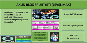 Account Blox Fruit Yeti [Livello MAX]