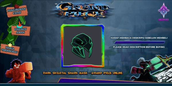 Gambar Product Dark Skeletal Shark Mask