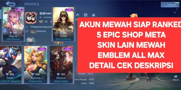 Gambar Product SULTAN ACCOUNT MANY SKINS READY RANKED GOOD EMBLEM #6