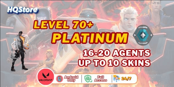 Gambar Product [AP | PC] Level 70+ | 16-20 Agents | Platinum | Up to 10 Skins | Full access - Valorant