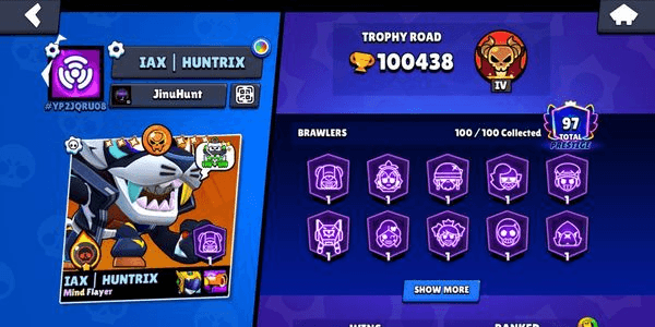 Gambar Product OLD ACCOUNT 2022|97 PRESTIGE STRONG ACCOUNT 100,4K TROPHY |100 BRAWLERS|62 POWERLEVEL|62 HYPERCHARGER |TOTAL SKIN 462