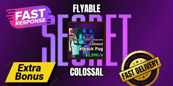Gambar Product Colossal Jetpack Pug Flyable Level Max - Secret Pet
