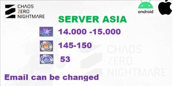 Gambar Product Akun chaos zero nightmare Asia server-1
