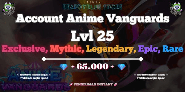 Gambar Product Accounts Anime Vanguards Lvl 25 | Instant Delivery
