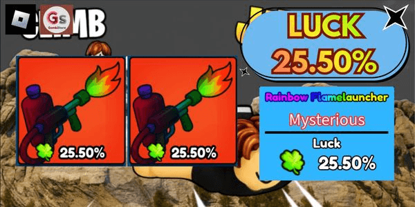 Gambar Product RAINBOW FLAMELAUNCHER Luck 25.50% - Climb and Jump Tower