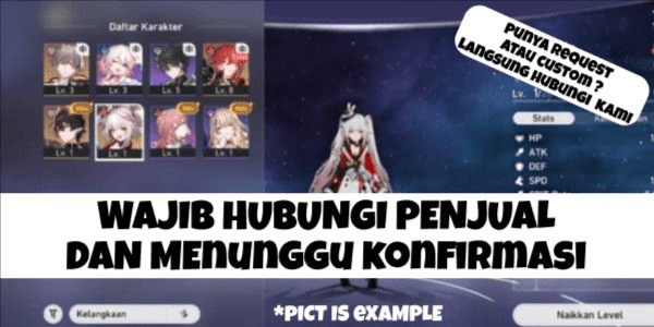 Gambar Product ASIA Starter | Sparxie + Dan Heng PT + Random SSR Character | TL 4 - 10 | Fast Delivery | WAJIB CHAT DULU