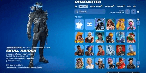 Gambar Product Fortnite Account 1500 Skins