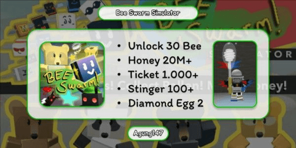 Gambar Product Account 30 Bee | Bee Swarm Simulator