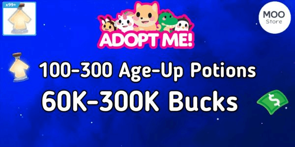 Gambar Product Adopt Account Bonus Lots of Bucks + Lots of Age-Up Potions + Bonus Pets + Bonus Eggs