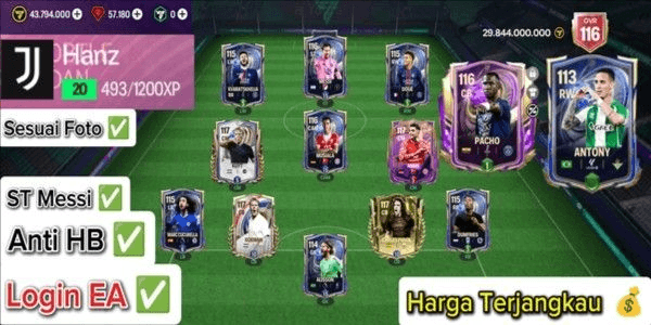 Gambar Product AKUN FC MOBILE SQUAD GG OVR 116 TERBATAS