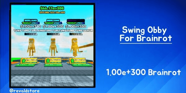 Gambar Product Brainrot 1.00e+300 Level 50k - Swing Obby For Brainrot