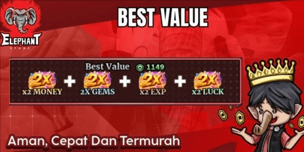 Gambar Product x2 MONEY + 2x GEMS + x2 EXP + x2 LUCK